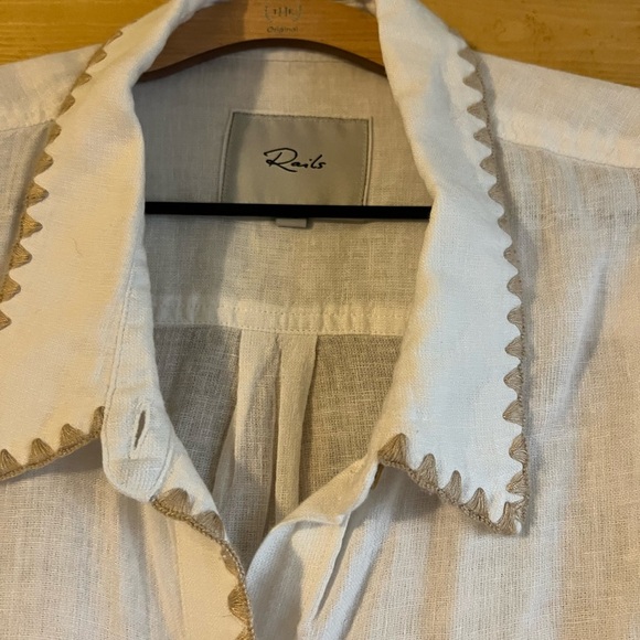 Women’s Rails Charli Shirt White Blanket Stitch - Picture 2 of 4